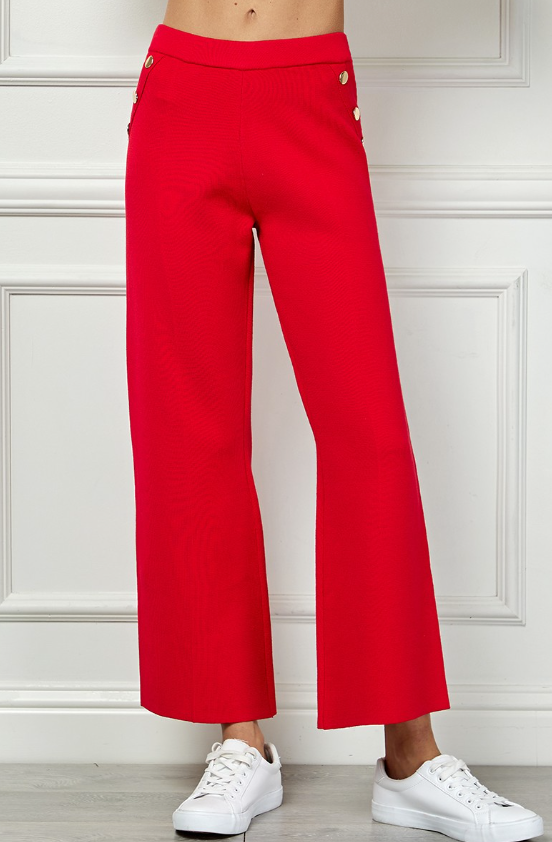 Alexis Button Detail Sweater Pants