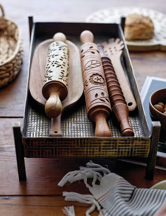 Hand Carved Wood Rolling Pin