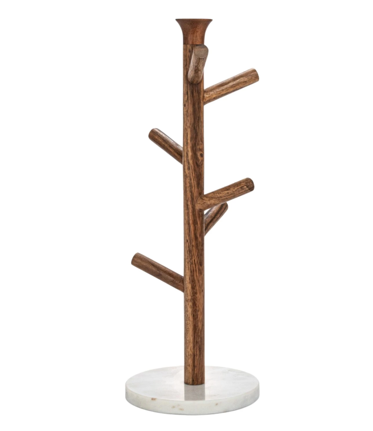 Wood & Marble Mug Rack