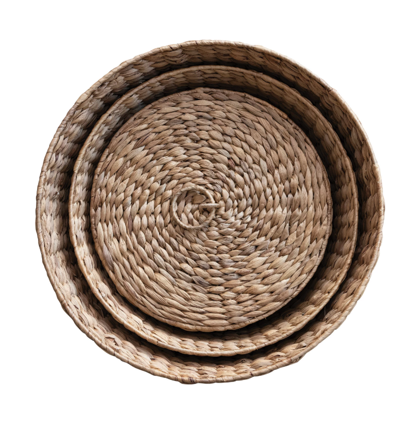 Water Hyacinth Laundry Basket w/ Lid
