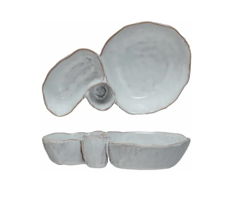 3 Section Stoneware Dish