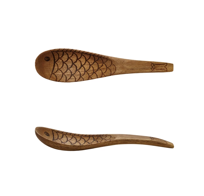 Fish Design Carved Wooden Spoon
