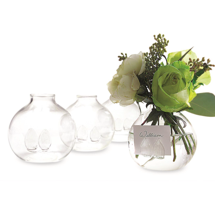 Glass Bud Vase Place Card Holders - Set of 4