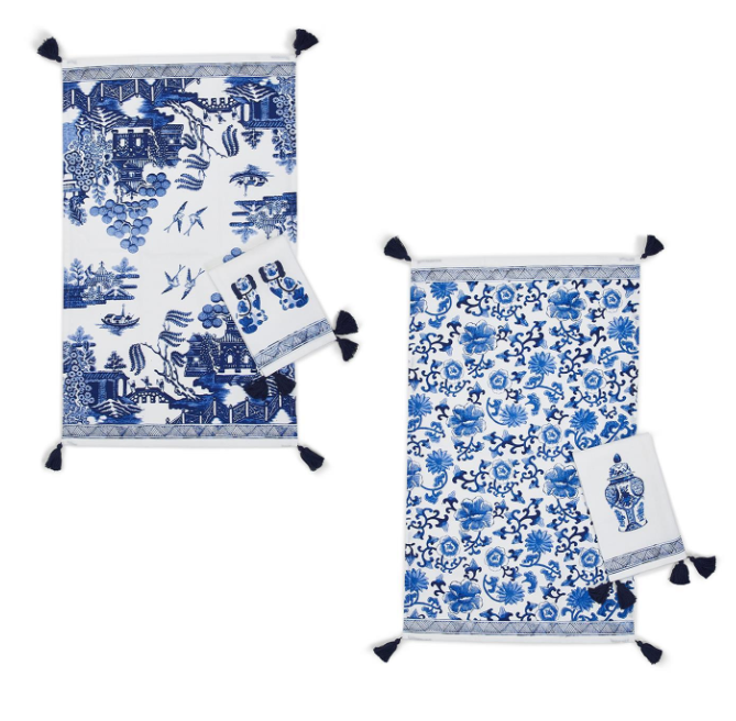 Chinoiserie Decorative Dish Towels - Set of 2