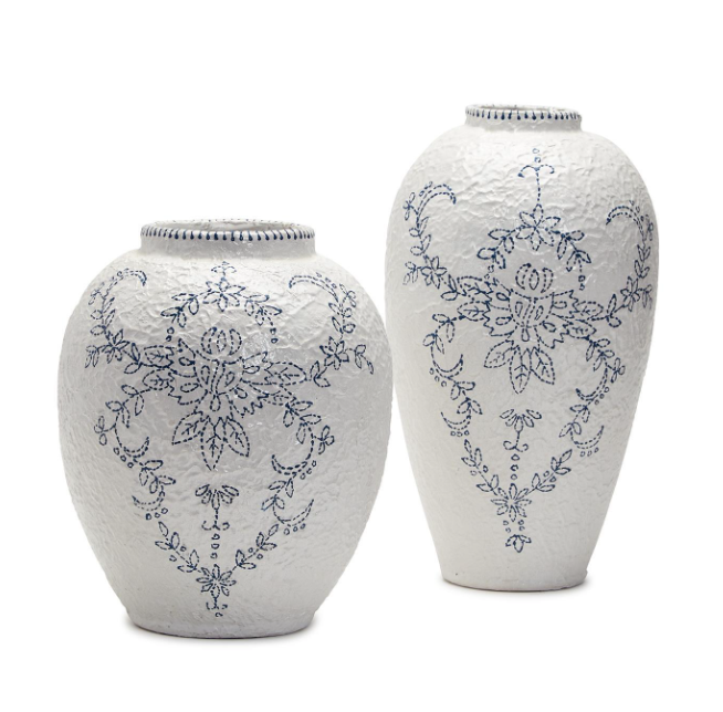 Mykonos Blue and White Vase