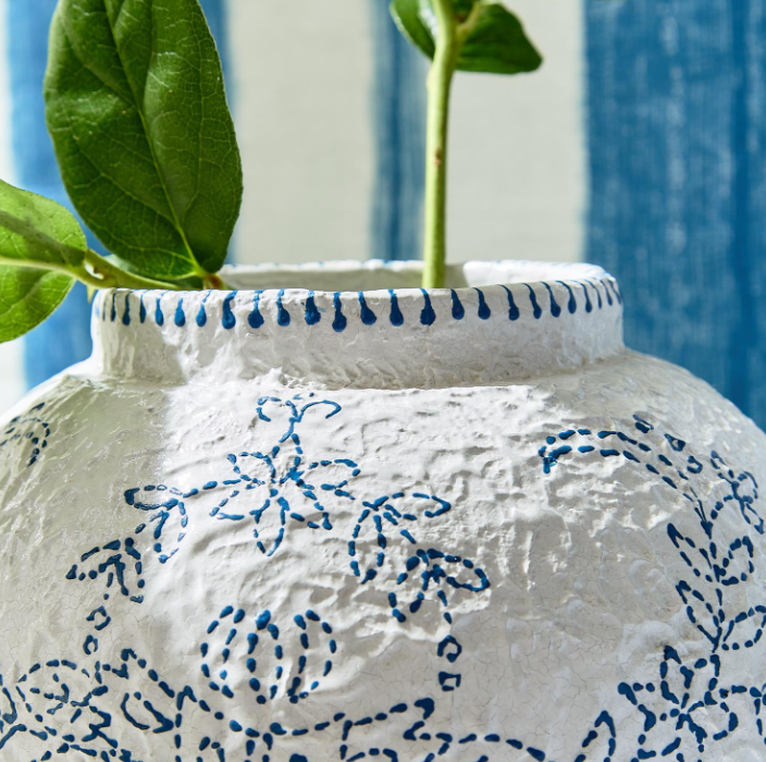 Mykonos Blue and White Vase