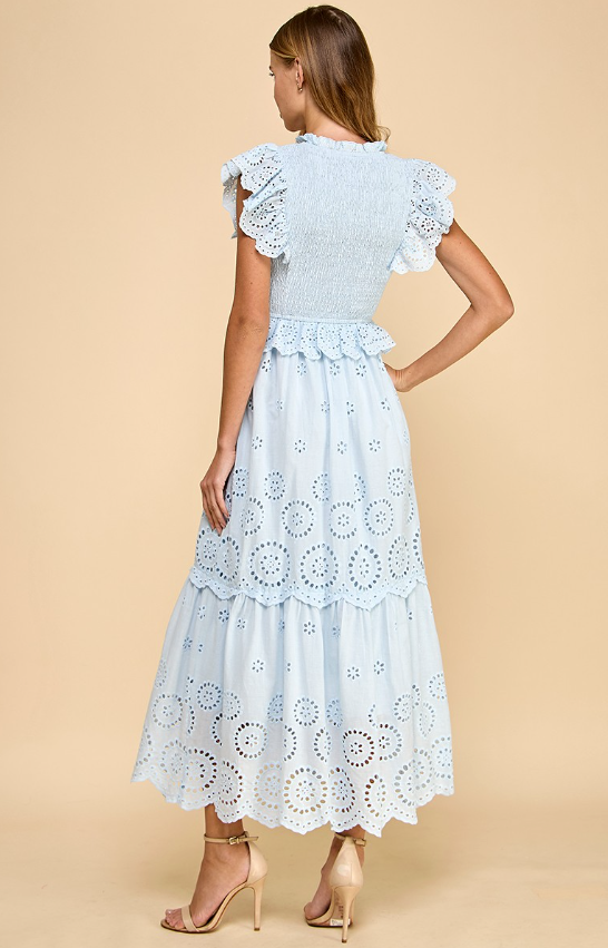 Tinsley Eyelet Lace Ruffle Detail Dress - Final Sale 40% off in cart