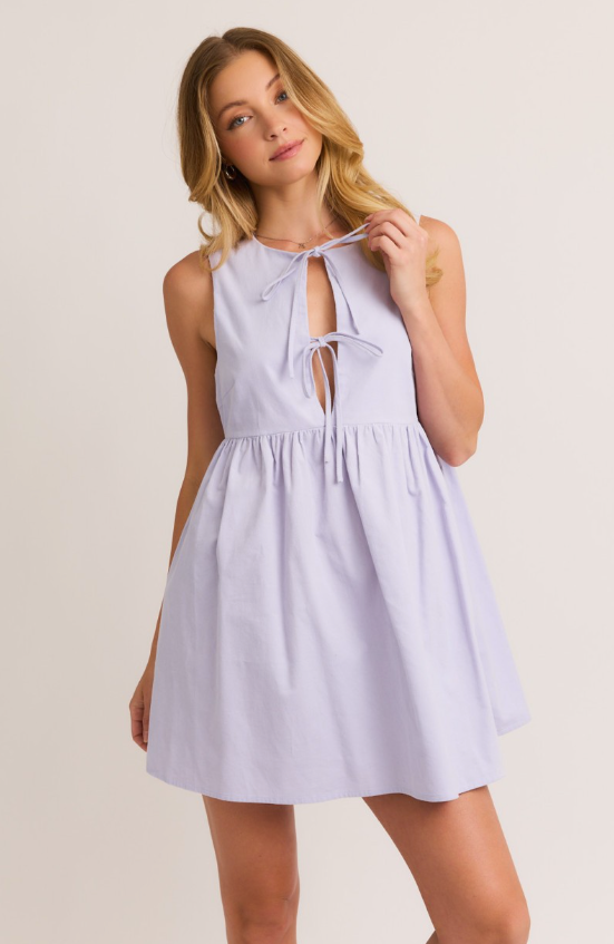 Zuri Tie Detail Sleeveless Baby Mini Dress
