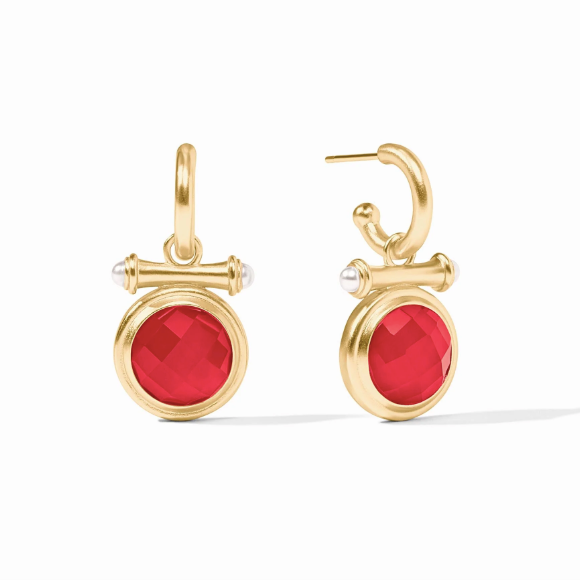 Julie Vos Bamboo Hoop & Charm Earring