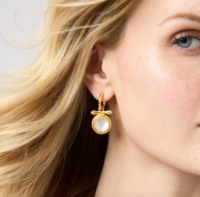 Julie Vos Bamboo Hoop & Charm Earring