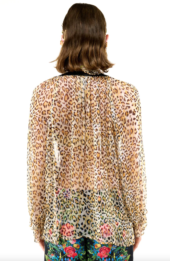 Evangeline Cheetah Blouse