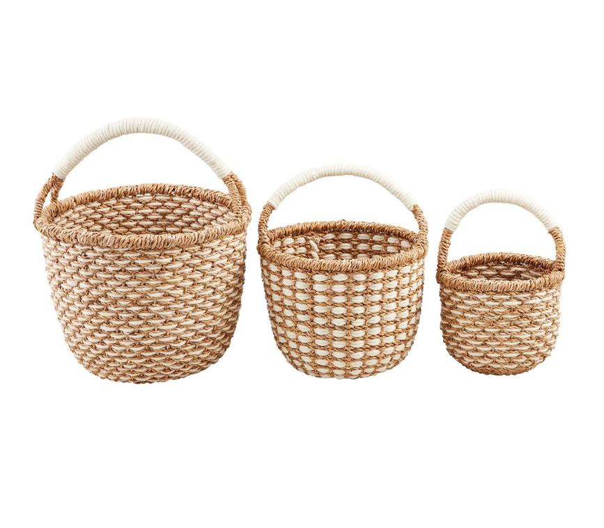 Cream Woven Handled Basket