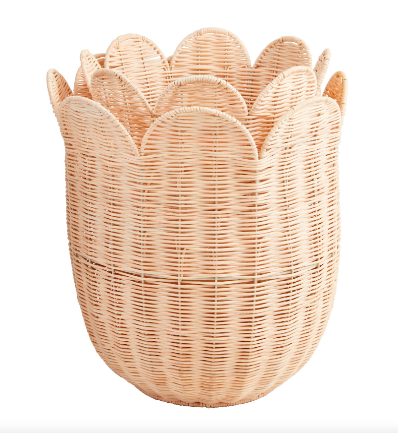 Scallop Rattan Basket
