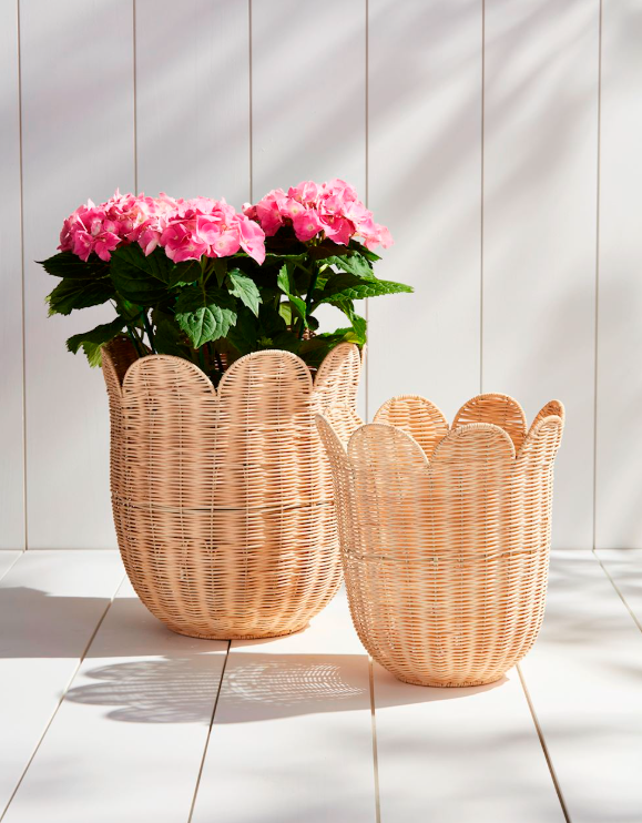 Scallop Rattan Basket
