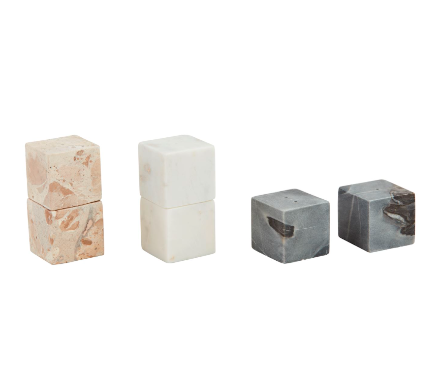 Marble Cube Salt & Pepper Shakers