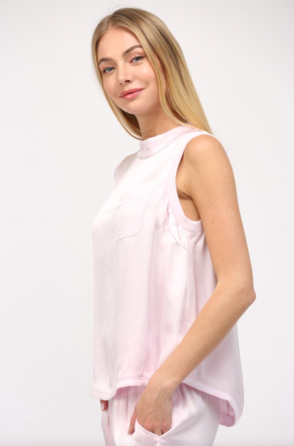 Madilynn Sleeveless Satin Top