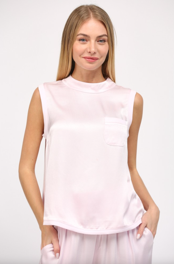 Madilynn Sleeveless Satin Top