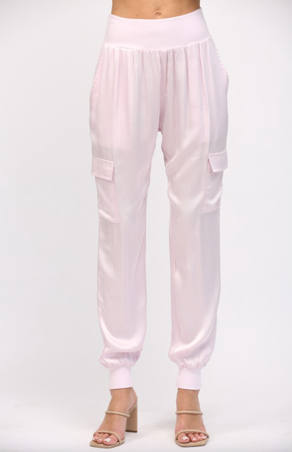 Lilian Satin Cargo Joggers