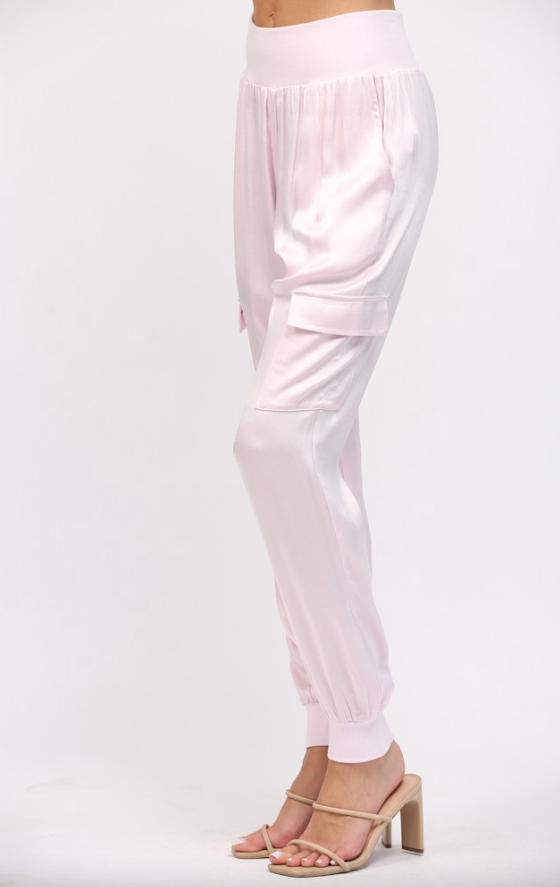 Lilian Satin Cargo Joggers