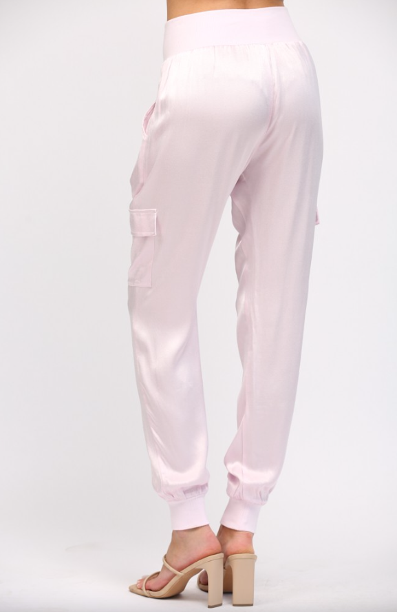 Lilian Satin Cargo Joggers
