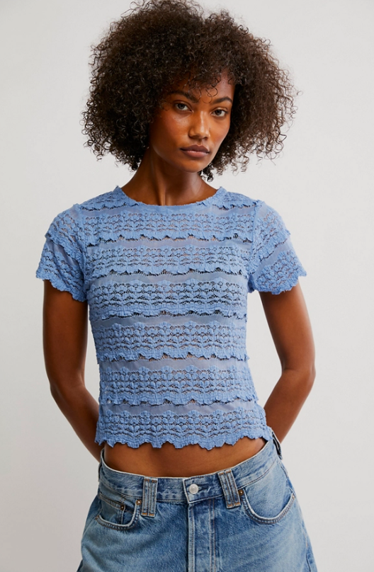 Free People Angelina Lace Tee