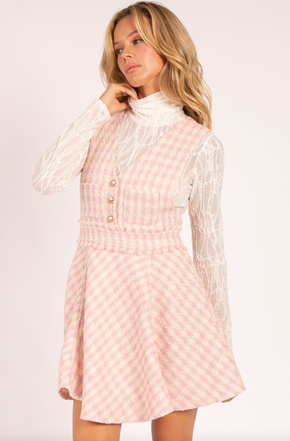 Nola Sleeveless Textured Tweed Dress