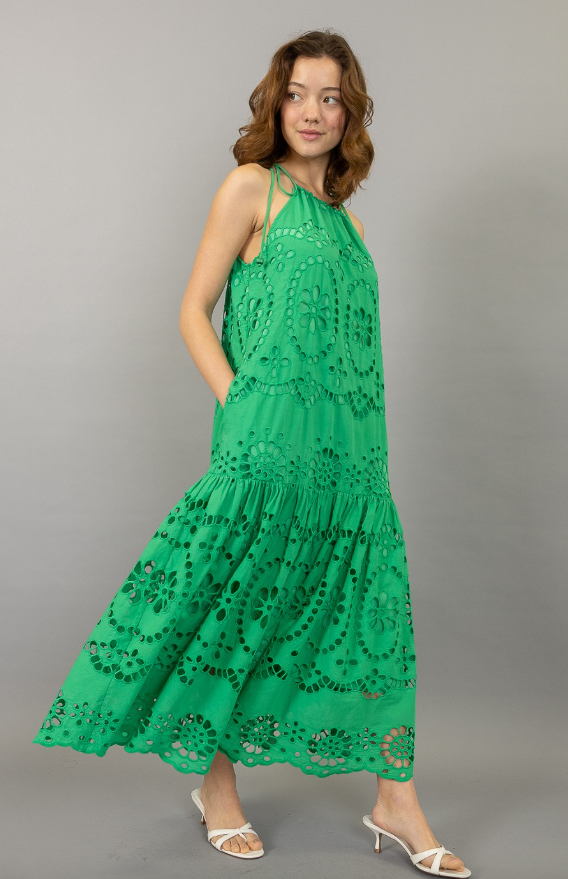 Capri Scalloped Eyelet Maxi Dress - Final Sale 20% off in cart