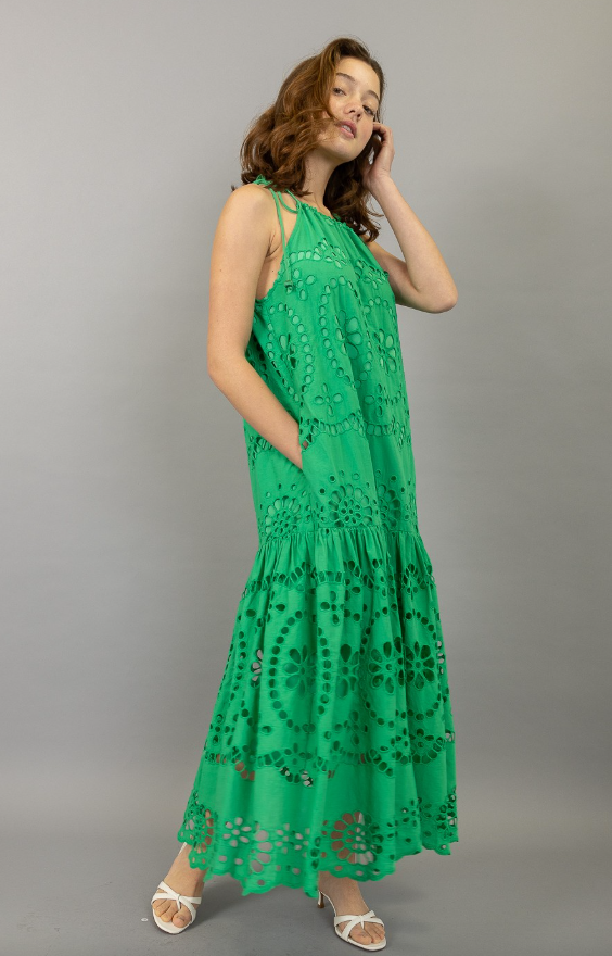 Capri Scalloped Eyelet Maxi Dress - Final Sale 20% off in cart
