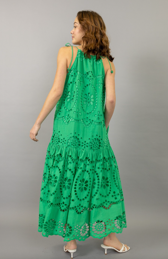 Capri Scalloped Eyelet Maxi Dress - Final Sale 20% off in cart