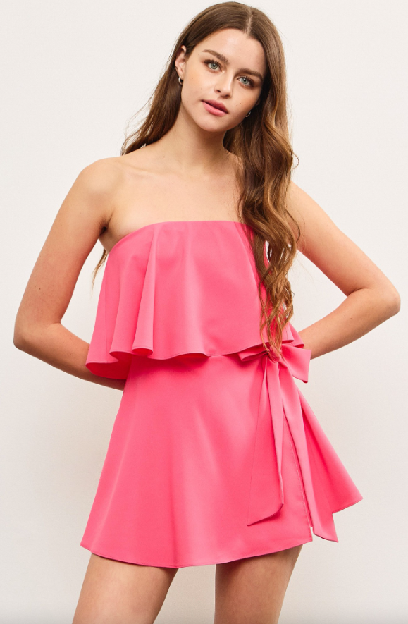 Milan Ruffle Strapless Romper - Final Sale 30% off in cart