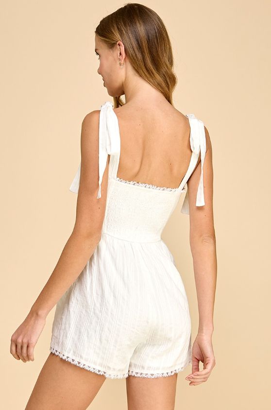 Sasha Corset Style Waist Poplin Romper