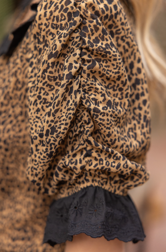 Amelia Lace Leopard Print Top - Final Sale 25% off in cart