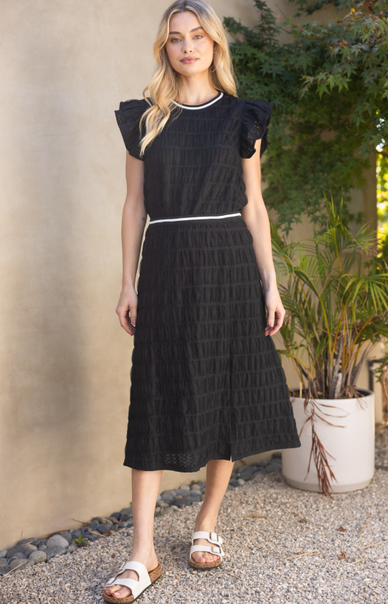 Emmalyn Smocked Tulle Midi Skirt