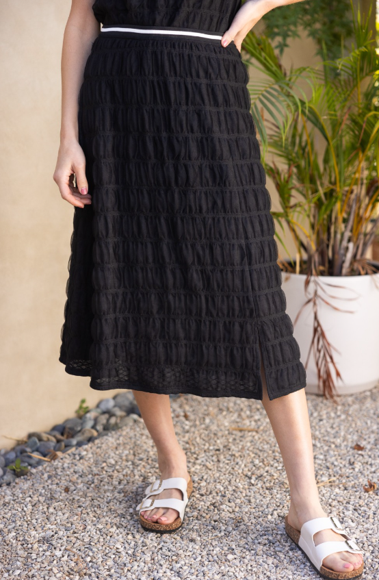 Emmalyn Smocked Tulle Midi Skirt