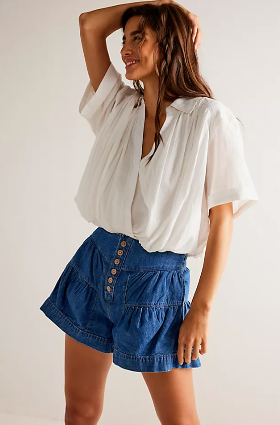 Free People Fleur Denim Shorts - Final Sale 25% off in cart