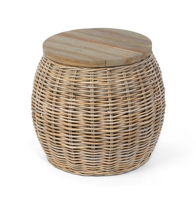 Rattan Side Table w/ Removable Top