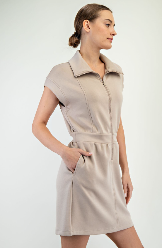 Lexi Scuba Half Zip Mini Dress