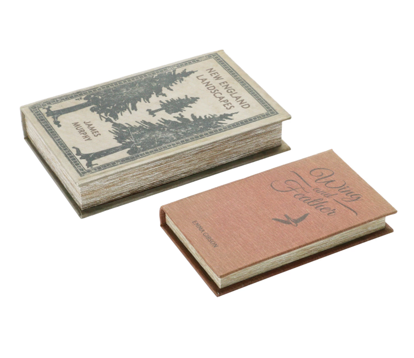New England Book Storage Boxes - Set of 2