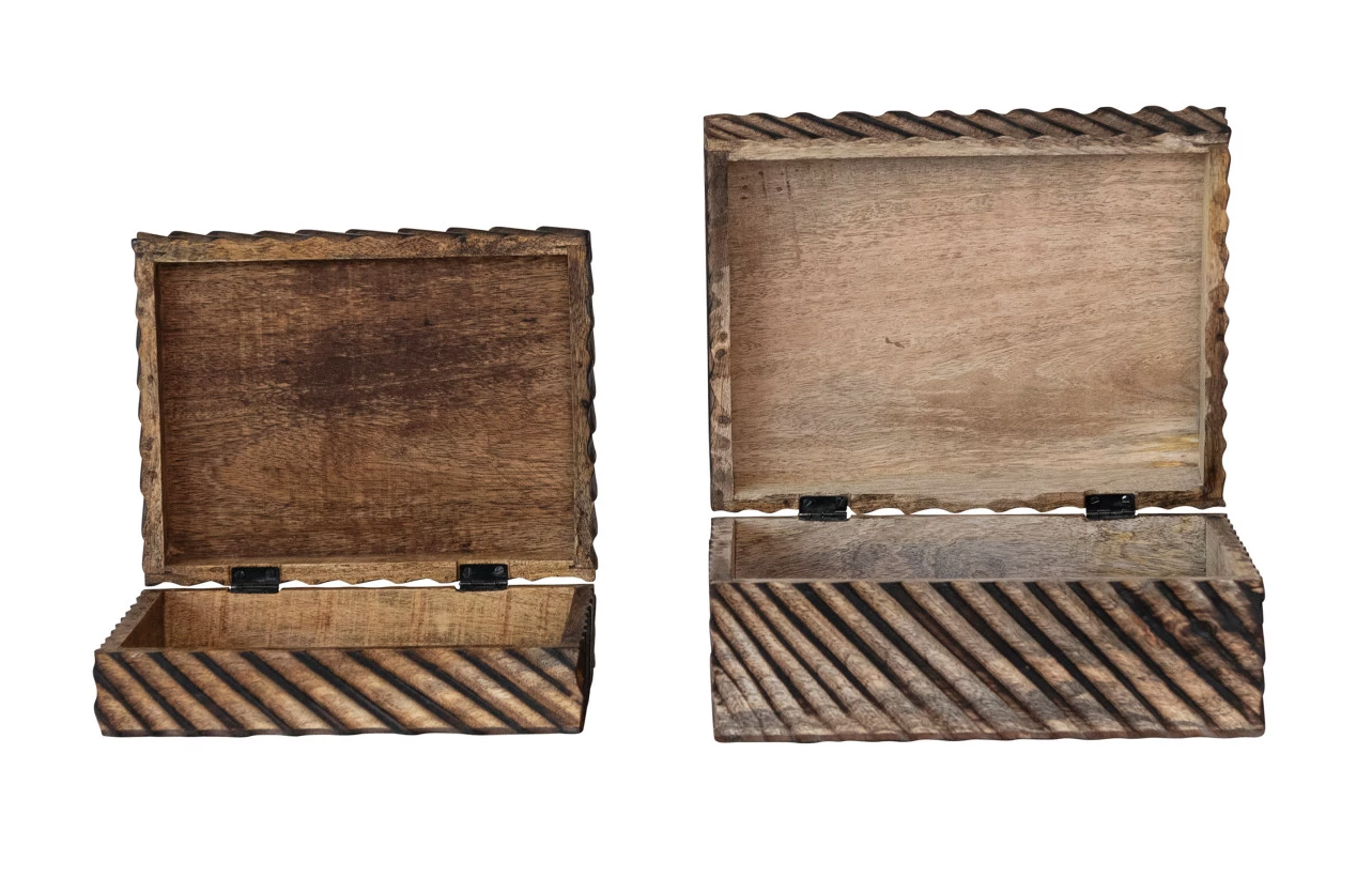 Carved Mango Wood Nesting Box