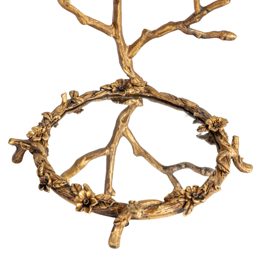 Bird on Branch Mirrored Jewelry Holder