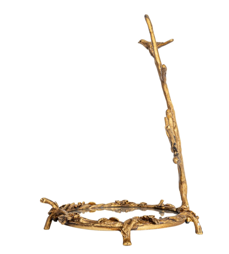 Bird on Branch Mirrored Jewelry Holder