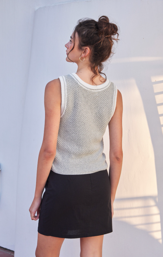 Liana Textured Sweater Tank Top