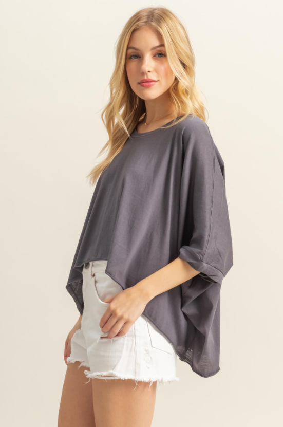 April Oversized High-Low Hem Top