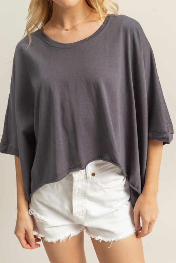 April Oversized High-Low Hem Top