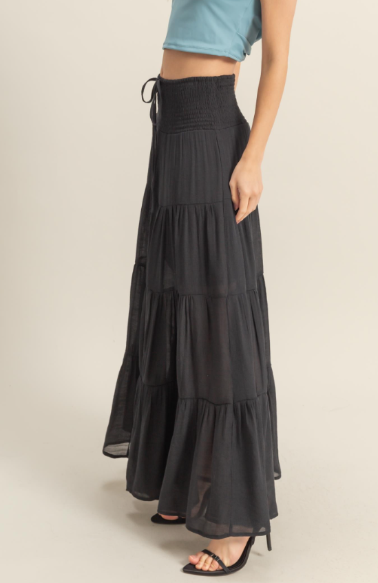 Monroe Smocked Waist Tiered Maxi Skirt - Final Sale 30% off in cart