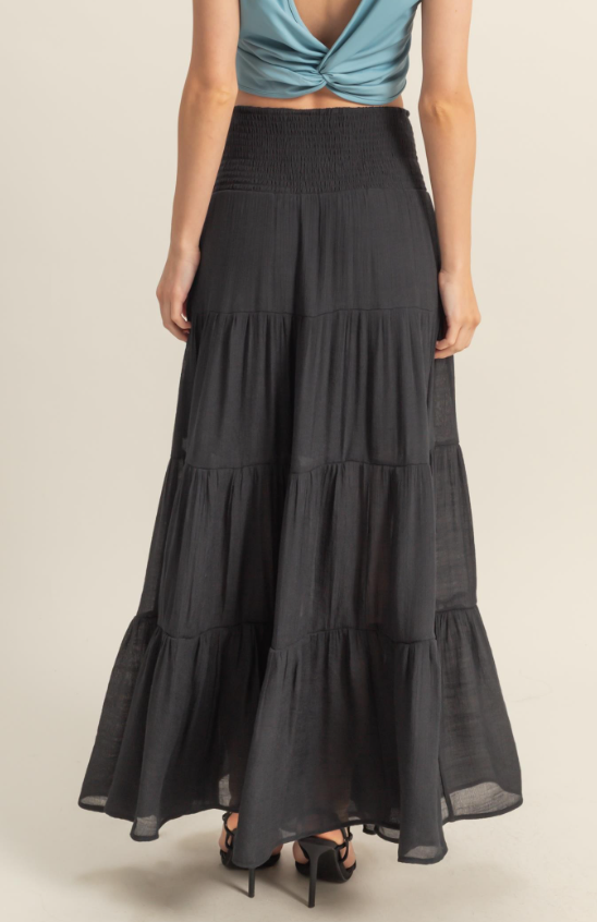 Monroe Smocked Waist Tiered Maxi Skirt - Final Sale 30% off in cart