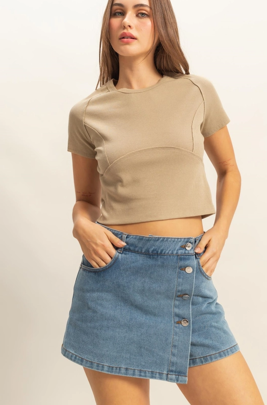 Jolie Washed Denim Skort - Final Sale 30% off in cart