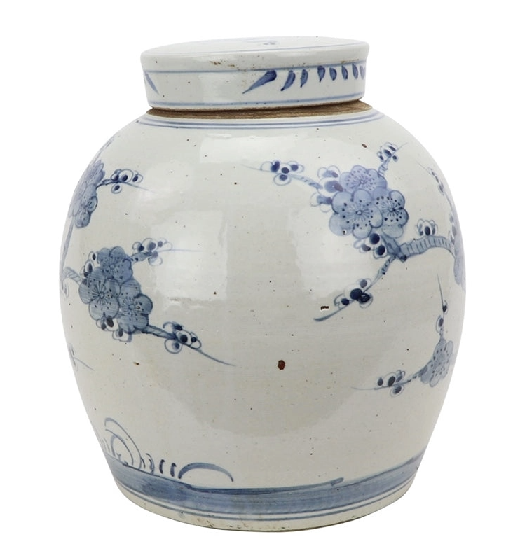 Cherry Blossom Antiqued Ginger Jar