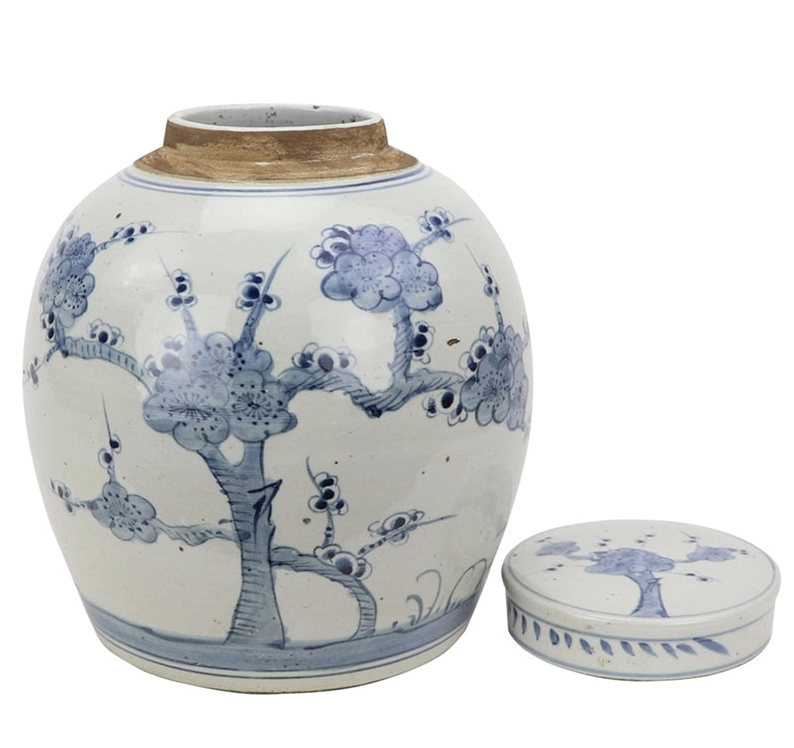 Cherry Blossom Antiqued Ginger Jar