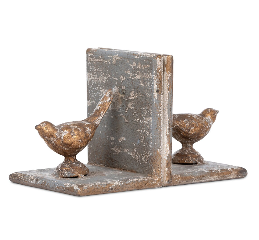 Bird Duet Iron Bookends - Set of 2
